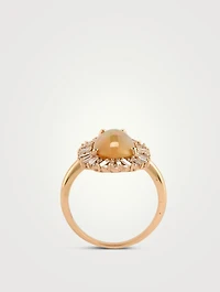 One-Of-A-Kind 18K Rose Gold Opal Ring With Diamonds