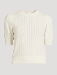 The Ladder Pointelle Cashmere Sweater