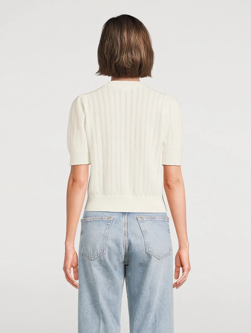 The Ladder Pointelle Cashmere Sweater