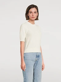 The Ladder Pointelle Cashmere Sweater