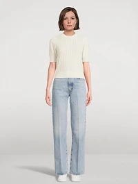The Ladder Pointelle Cashmere Sweater