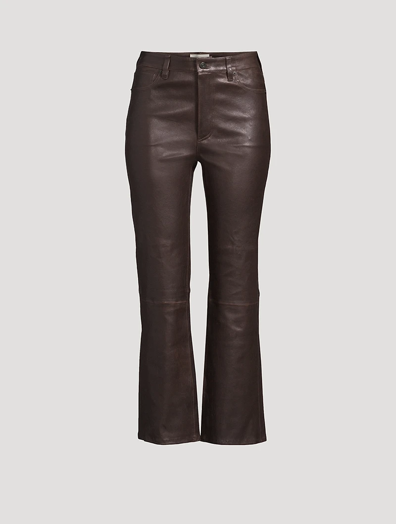 The Reboot Leather Bootcut Crop Trousers