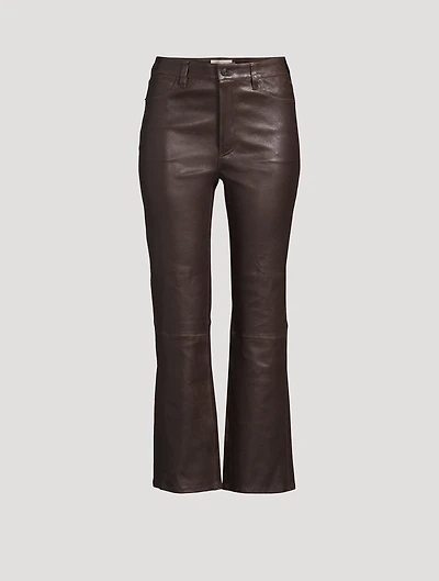 The Reboot Leather Bootcut Crop Trousers
