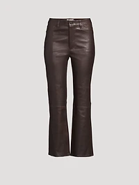 The Reboot Leather Bootcut Crop Trousers