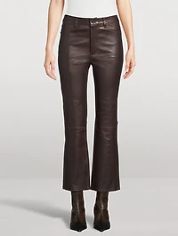 The Reboot Leather Bootcut Crop Trousers