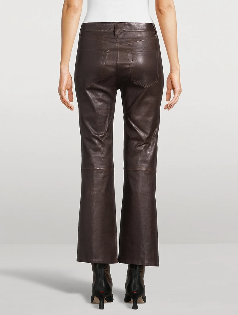 The Reboot Leather Bootcut Crop Trousers