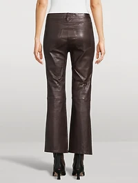 The Reboot Leather Bootcut Crop Trousers