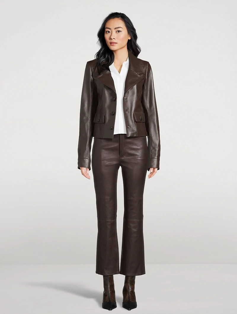The Reboot Leather Bootcut Crop Trousers
