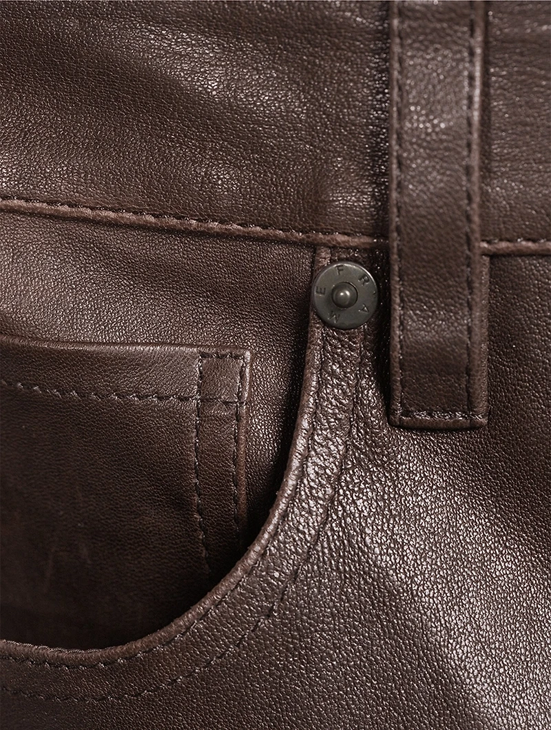The Reboot Leather Bootcut Crop Trousers