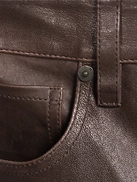 The Reboot Leather Bootcut Crop Trousers