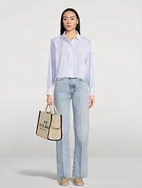 The Charles Poplin Shirt Pinstripe Print