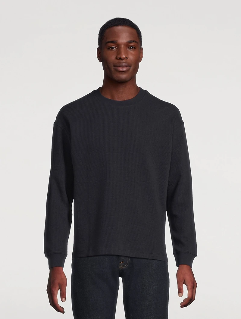 Waffle Textured Long-Sleeve T-Shirt