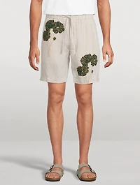 Felipe Linen Shorts Floral Print