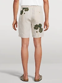 Felipe Linen Shorts Floral Print