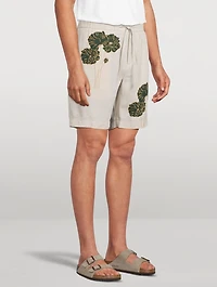 Felipe Linen Shorts Floral Print