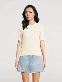Camryn Pointelle Knit T-Shirt