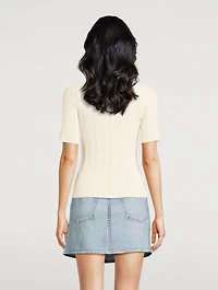 Camryn Pointelle Knit T-Shirt