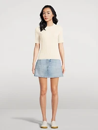 Camryn Pointelle Knit T-Shirt