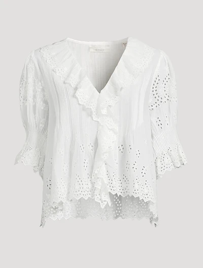 Henri Eyelet Voile Blouse