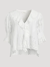 Henri Eyelet Voile Blouse