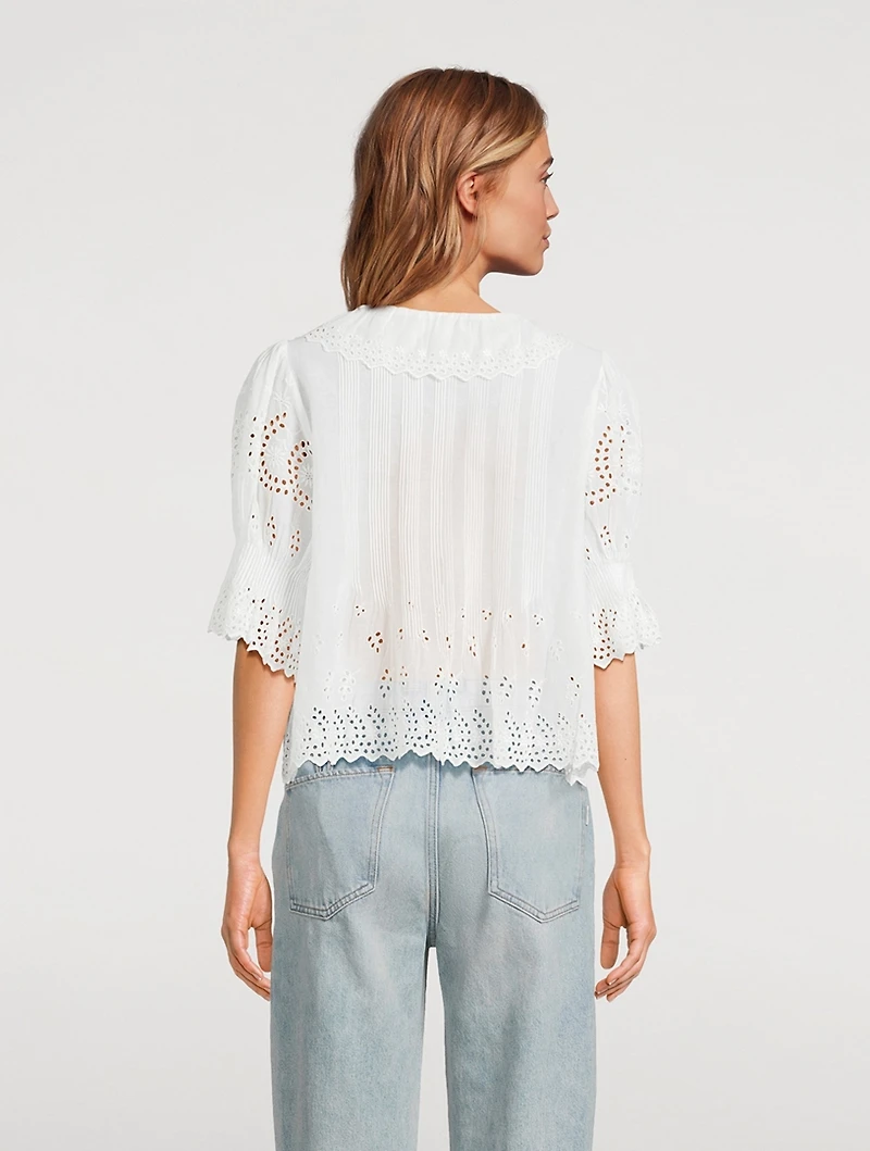 Henri Eyelet Voile Blouse