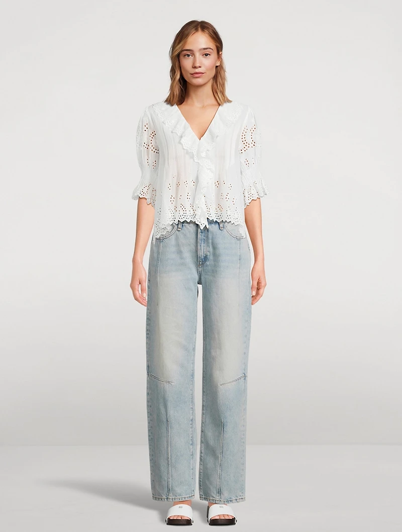 Henri Eyelet Voile Blouse
