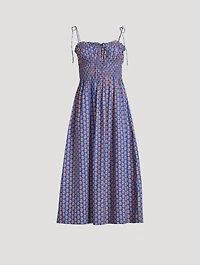 Rhoda Smocked Midi Dress Paisley Print