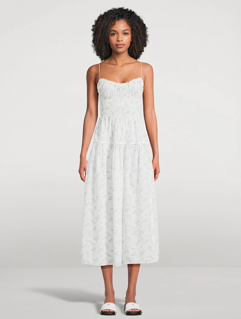 Brigide Smocked Midi Dress Floral Print