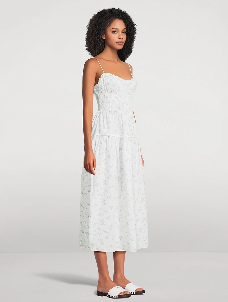 Brigide Smocked Midi Dress Floral Print