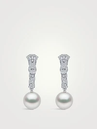 Zyyp 18K White Gold South Sea Pearl And Diamond Zip Earrings