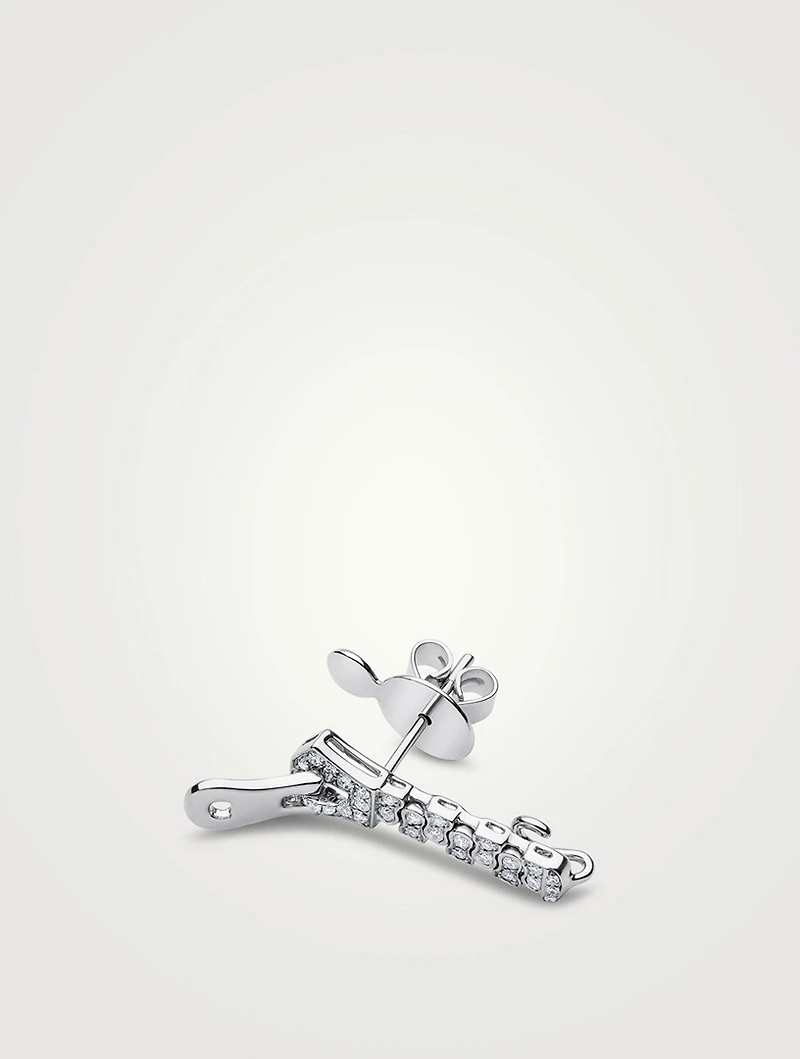 Zyyp 18K White Gold South Sea Pearl And Diamond Zip Earrings