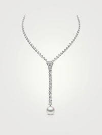 Zyyp 18K White Gold South Sea Pearl And Diamond Zip Necklace