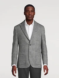 Wool-Blend Jacket Plaid Print