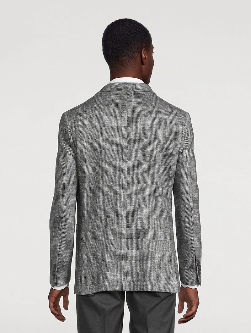 Wool-Blend Jacket Plaid Print