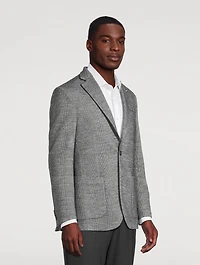 Wool-Blend Jacket Plaid Print