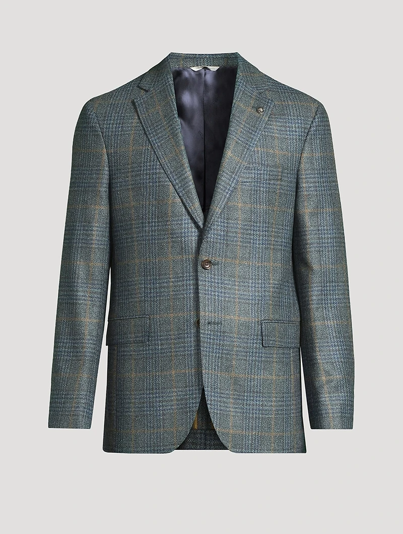 Wool And Silk Jacket Check Print
