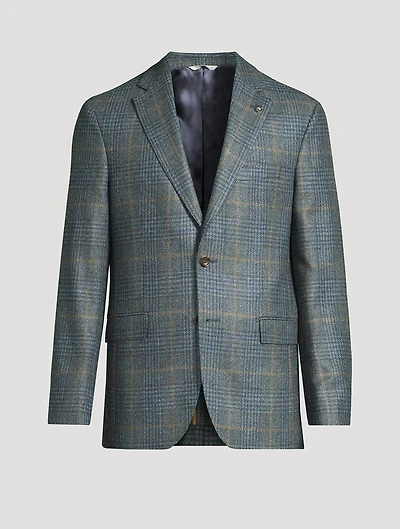 Wool And Silk Jacket Check Print