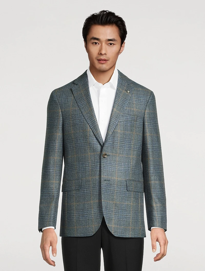 Wool And Silk Jacket Check Print