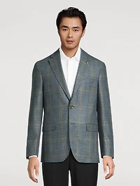 Wool And Silk Jacket Check Print