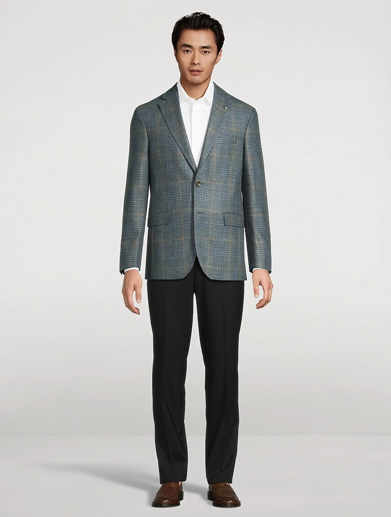 Wool And Silk Jacket Check Print