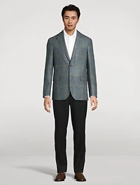 Wool And Silk Jacket Check Print