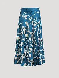 Dugald Belted Silk Maxi Skirt Floral Print