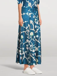 Dugald Belted Silk Maxi Skirt Floral Print