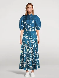 Dugald Belted Silk Maxi Skirt Floral Print