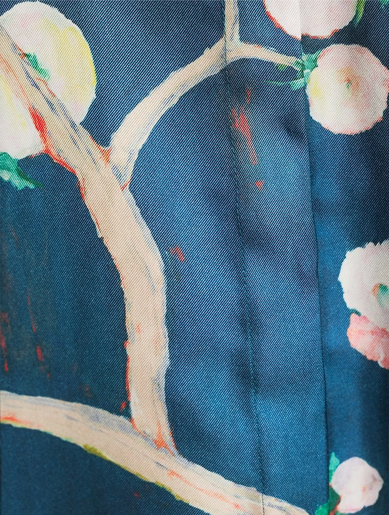 Dugald Belted Silk Maxi Skirt Floral Print