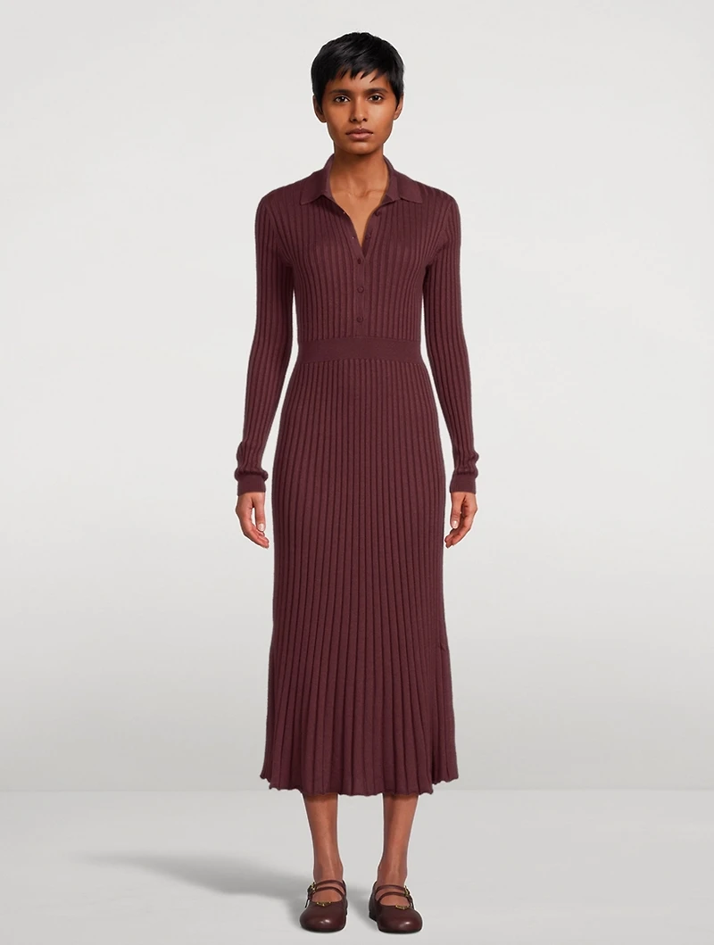 Ardor Rib-Knit Cashmere Silk Dress
