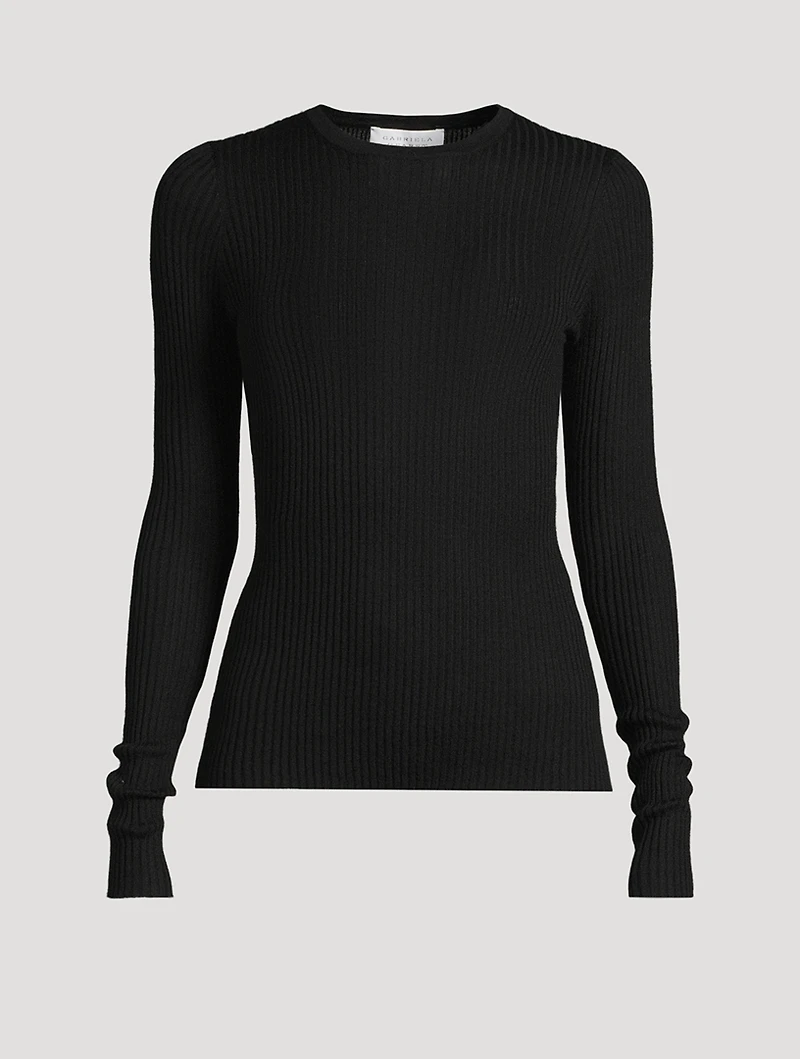 Browning Rib-Knit Cashmere Silk Sweater