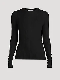 Browning Rib-Knit Cashmere Silk Sweater