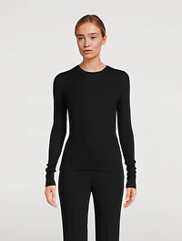 Browning Rib-Knit Cashmere Silk Sweater