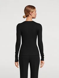 Browning Rib-Knit Cashmere Silk Sweater